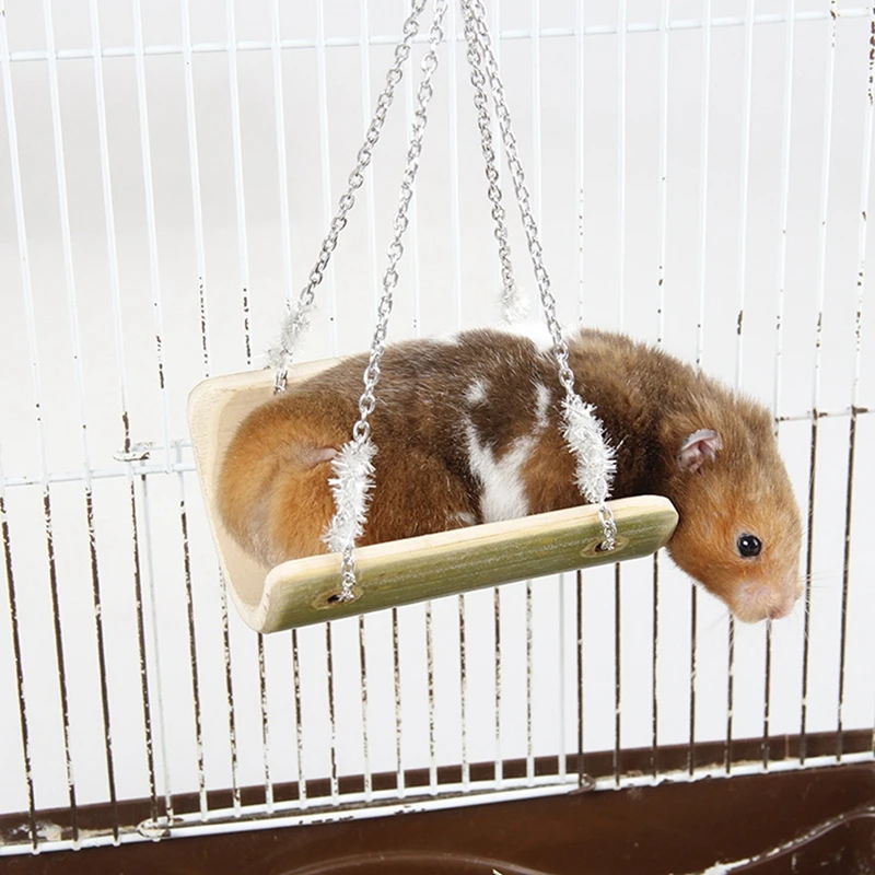 

S/L Code Hamster Swing Toy Bamboo Color Hemp Rope Chain Small Pet Bamboo Wood Hammock Nest Cooling Cold Cradle Springboard