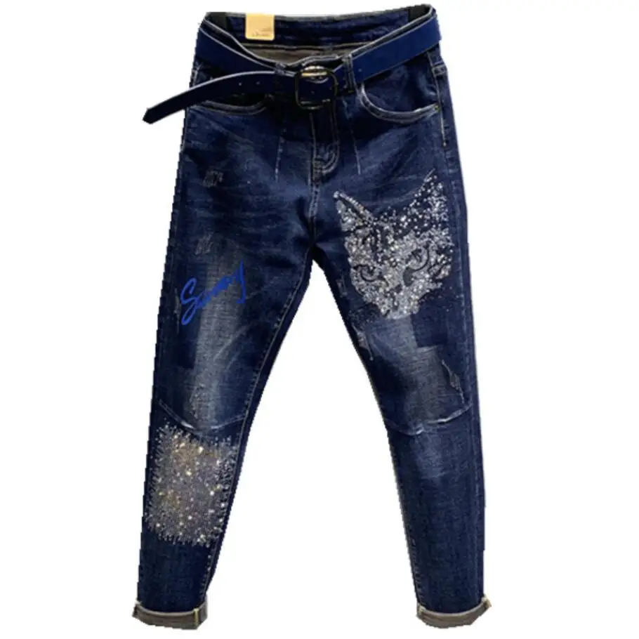 Женские джинсы с высокой талией Cat демисезонные свободные брюки Harlan 2020 | Женская