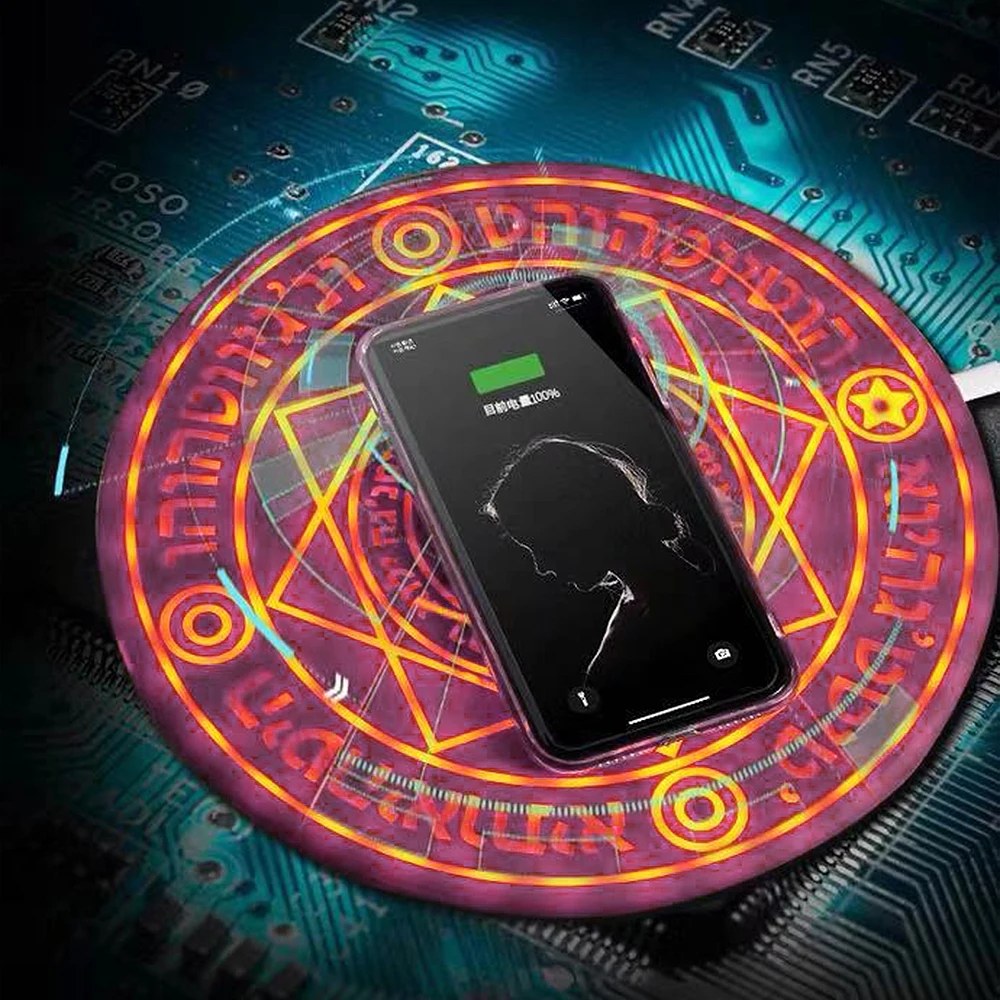 

Magic Circle 10W Qi Fast Charging Pad Wireless Charger For iPhone 11 X XS XR For Samsung S10 S20 Note 20 Ultra Universal