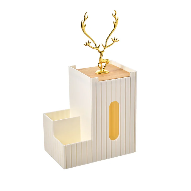 

Carton Living Room Home Luxury Tissue Box Cover Remote Control Storage Box High-end Creative Kitchen Restaurant Napkins