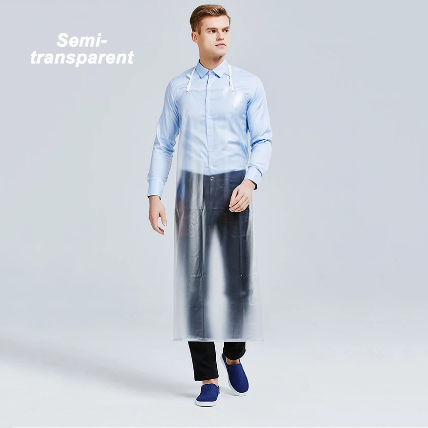 Semi-transparent Чистый цвет прозрачный парикмахерский фартук очень толстый мягкий ПВХ водонепроницаемый материал стилист Парикмахерская накидка нагрудник ткань для мужчин 1391 - Цвет: Semi-transparent