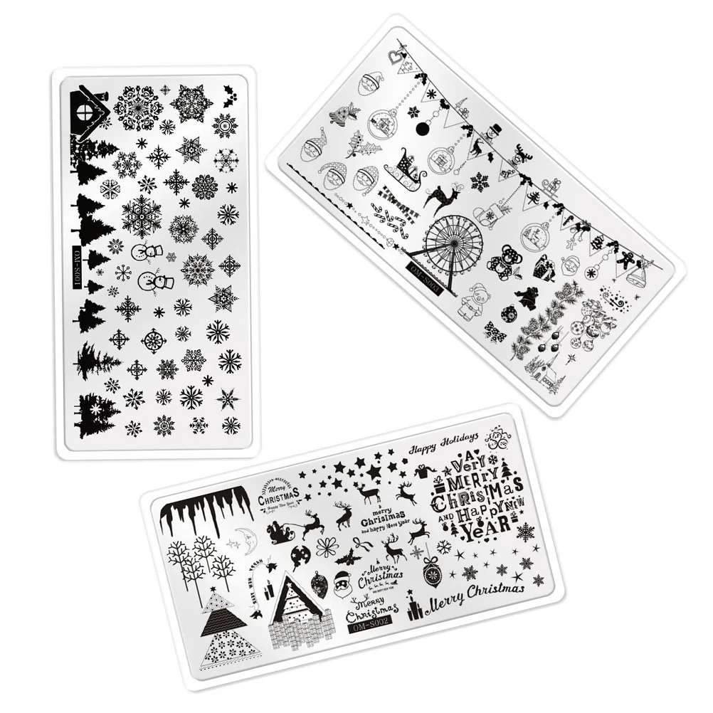 Наклейки для дизайна ногтей Рождественские Элементы художественные