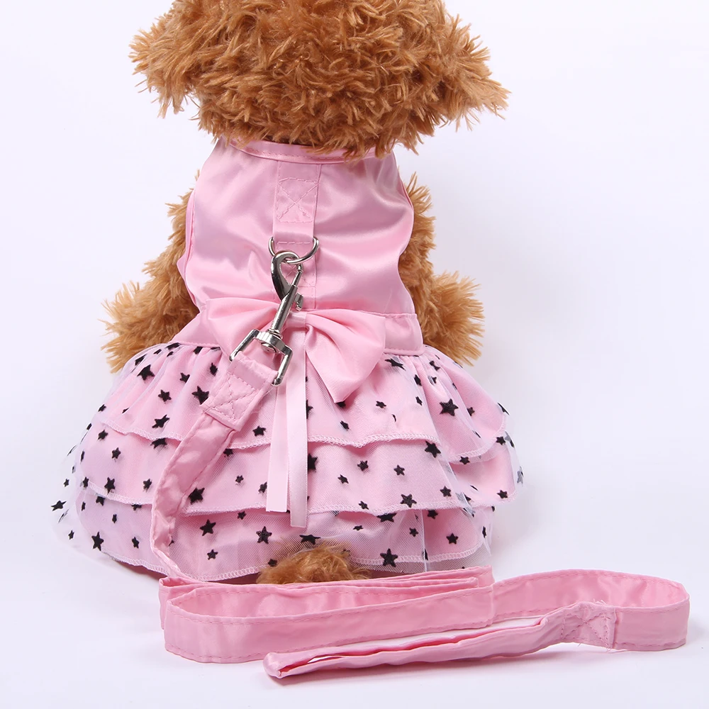 

Small Dog Cat Dress Shirt Bow&Stars Design Pet Puppy Skirt Spring Summer Apparel 2 Colours