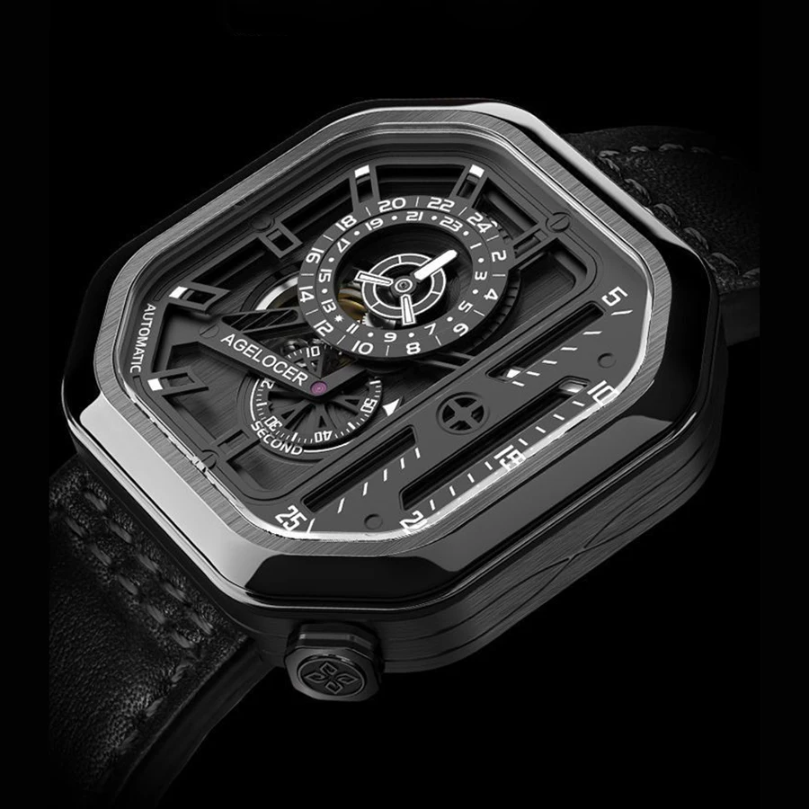 Модные новые мужские автоматические полые часы сапфировые Crysatl 50