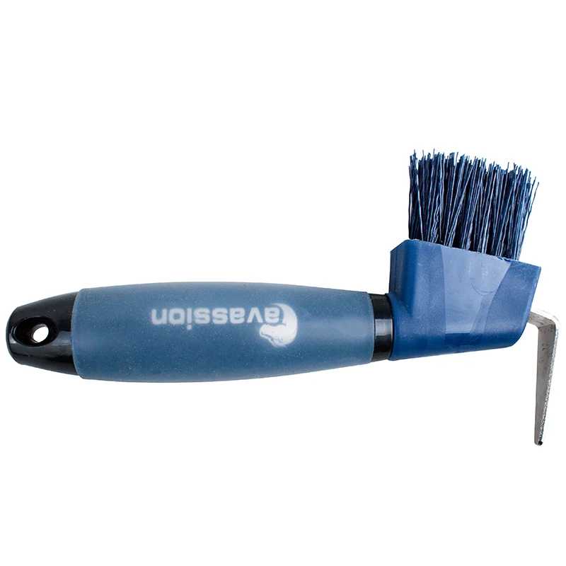 Cavassion horseshoe hook silicone handle non-slip horseshoe hook with cleaning brush horse washing tool