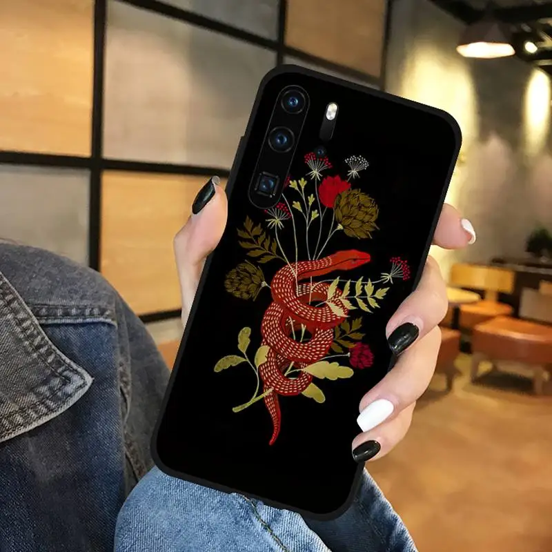 

Hand Snake Flower animal Phone Case Funda For Huawei P9 P10 P20 P30 Lite 2016 2017 2019 plus pro P smart