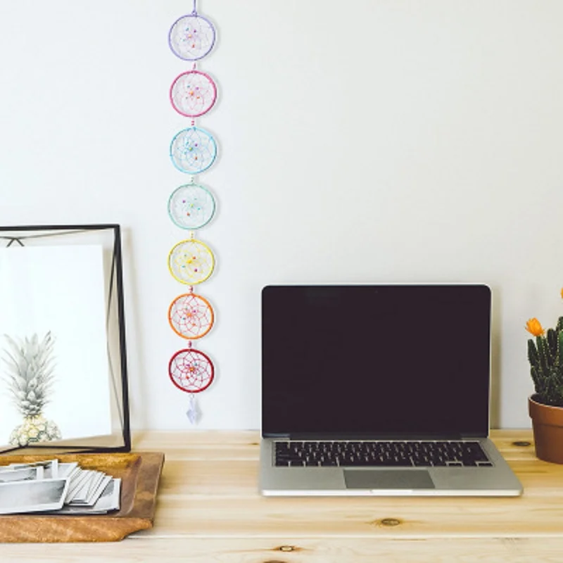 

Nordic Room Decoration Macrame Hanging Star Moon Macrame Dreamcatcher Feather Wind Chimes Ornament Tassel Girl Home Accessories