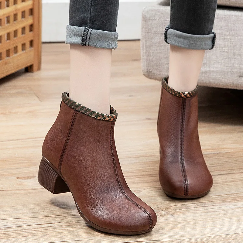 

Fashion Women Boots Design Design Platform Shoes Party Design 2021 Women's Autumn Boots Leather Casual Woman Shoes