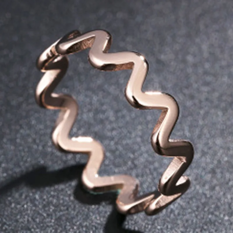 

Classic Trendy Female Ocean waves Rings Succinct Design Finger Ring For Women Jewelry For Girl
