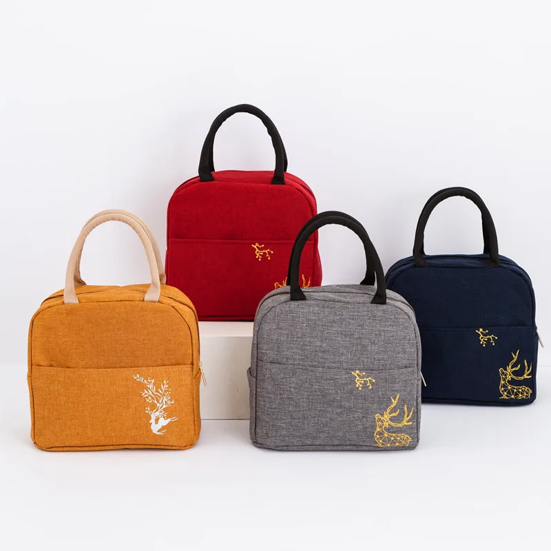 

4-Colour Portable Lunch Bags Insulated Insulation Thermal Cooler Girls Ladies Men Picnic School Food Storage Tote Handbag