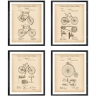 Велосипедный патентный рисунок, винтажное изобретение, декор Velocipede, запатентованный декор, ретро, велосипедная печать, велосипедная схема, инженерный подарок