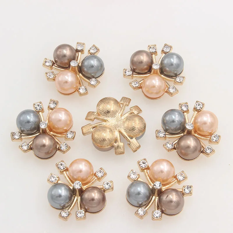 20 мм стразы жемчужные декоративные пуговицы для рукоделия золотые украшения