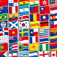 50pcs countries national flag colorful sticker toys for children soccer football fans decal scrapbooking travel case laptop