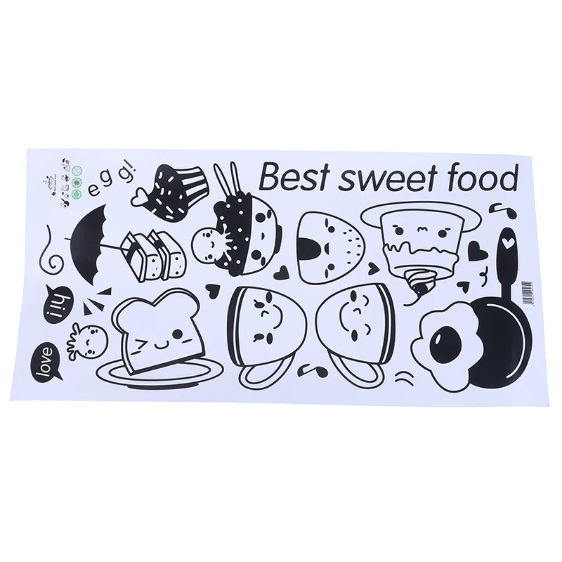 

DIY PVC Kitchen Wall Stickers Coffee Sweet Food Wall Decals Decoration Oven Dining Hall Wallpapers Removable Waterproof