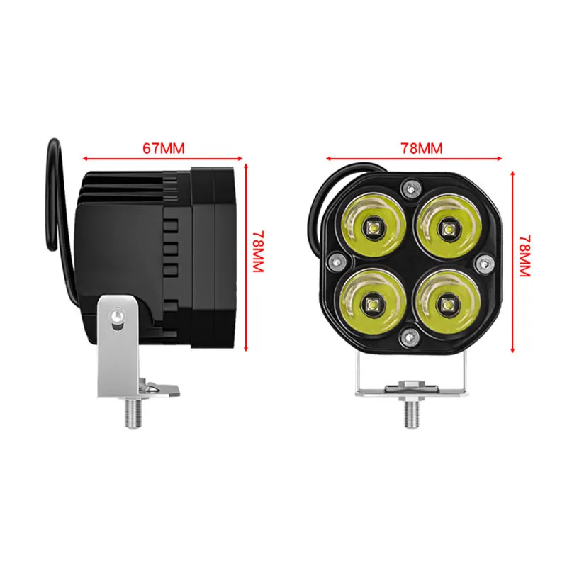 3 Inch Led Work Light Bar 12V 24V For Car Yellow Fog Lamp 4x4 Off road Motorcycle Tractors Driving Lights White Square Spotlight |