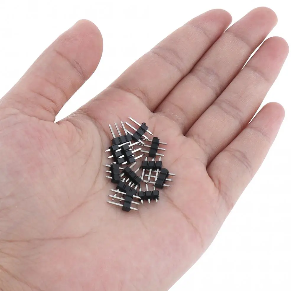 

100pcs/lot Material ABS + Stainless Steel Spacing 2.54mm Pin Size 3Pin Female Strip Pin Header for PCB Car Tool Accessories