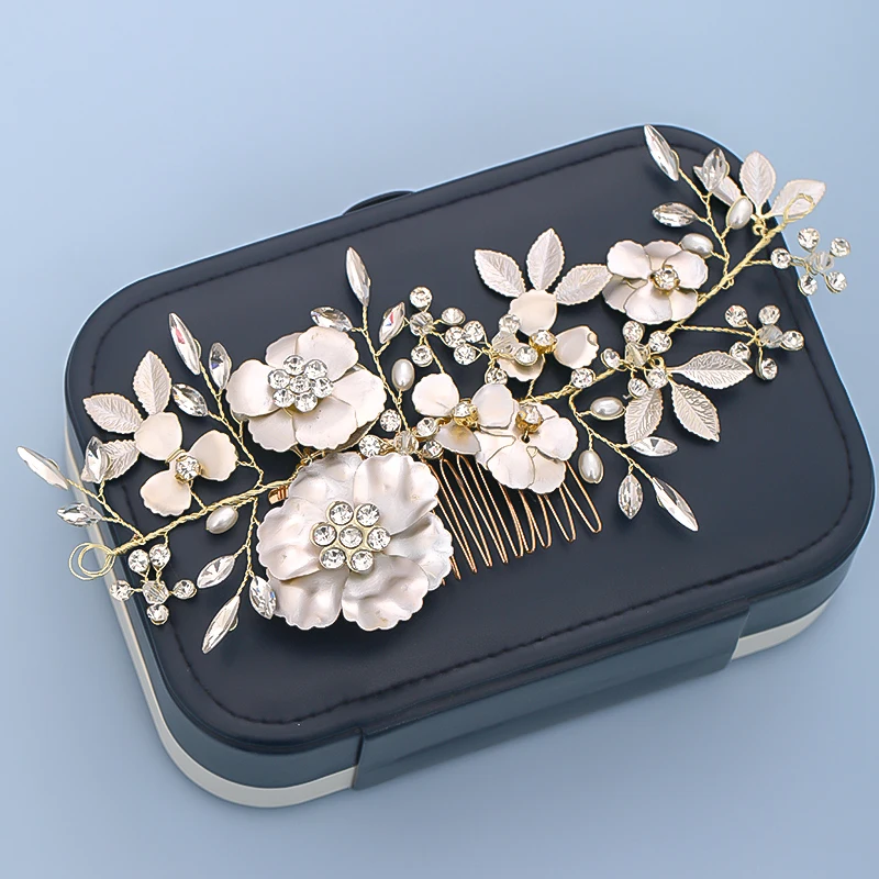 1 шт. золотые аксессуары для волос Элегантные Кристаллы Стразы Свадебная