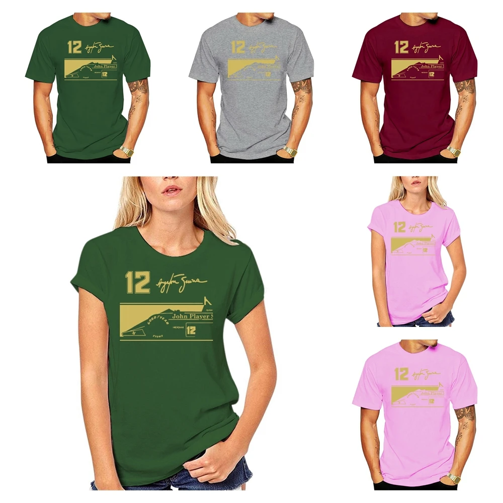 Новые модные повседневные мужские топы с круглым вырезом Айртон Сенна Jps Tribute 12