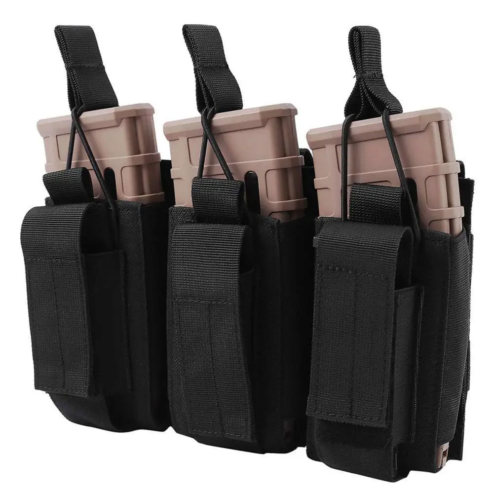 

Tactical Molle Triple Magazine Pouch Double-Layer Mag Pouches Universal Cartridge Holder For M4 M14 M16 AK AR