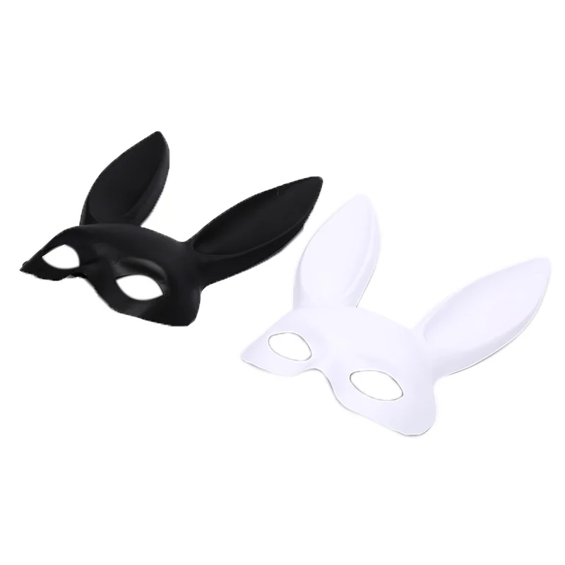 Черная Женская сексуальная маска с кроличьими ушками милая для бондажа длинными