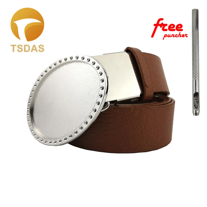 Супер крутая 3D Серебряная пустая металлическая пряжка для ремня Сделай Сам