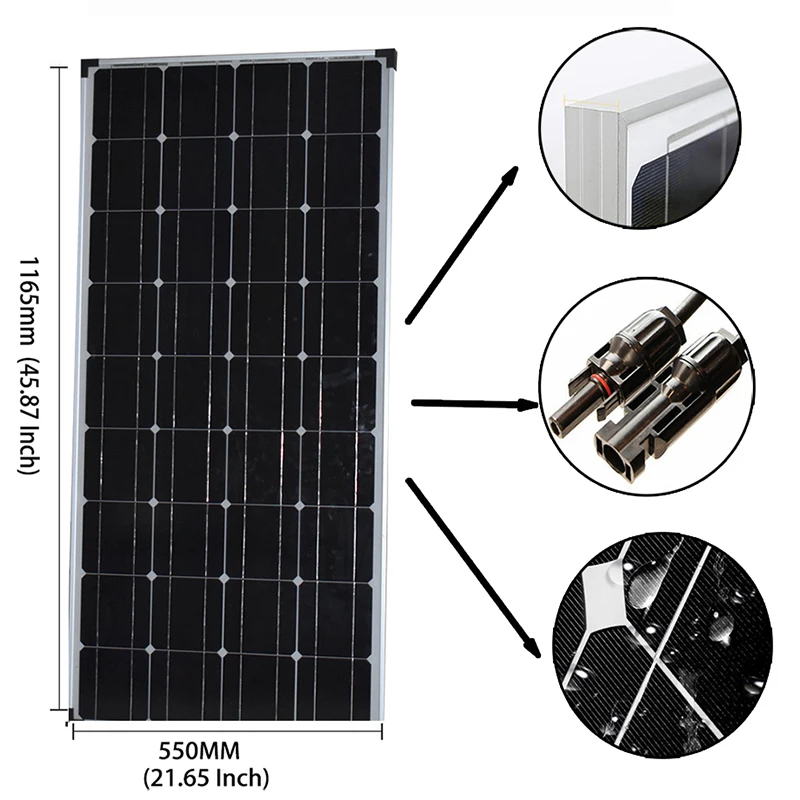 Solar Panels 100W 200W Kit Solares Monocrystalline Cell12V 24V Battery Charge System For Home | Электроника