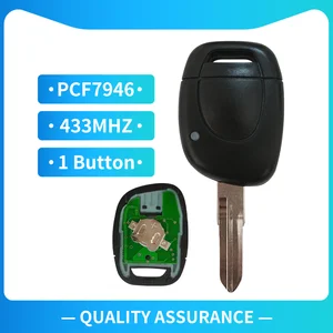 Пульт дистанционного управления XNRKEY PCF7946 с 1 кнопкой, чип 433 МГц, лезвие VAC102NE73 для Renault 4, Clio Master, Kangoo, умный пульт дистанционного управления для автомобиля