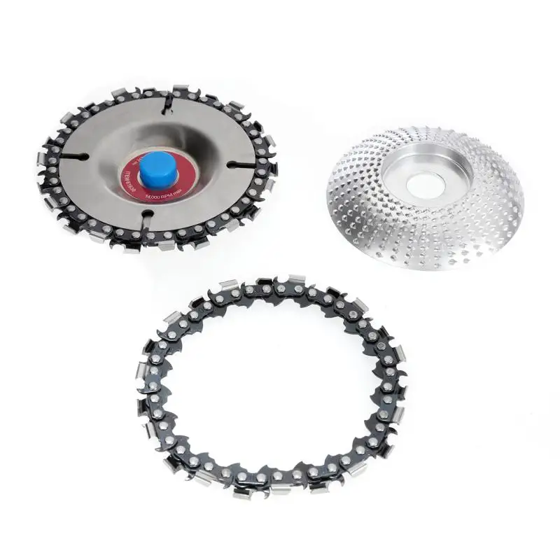 

4 inch Wood Carving Disc Cut Chain 22 Teeth Grinder Disc Cutting Chains for Wood Cutting Angle Tungsten Grinder Shaping Tools