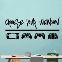 choose your weapon video game wall decal vinyl decal for game room boy birthday gift wallpaper murals3692