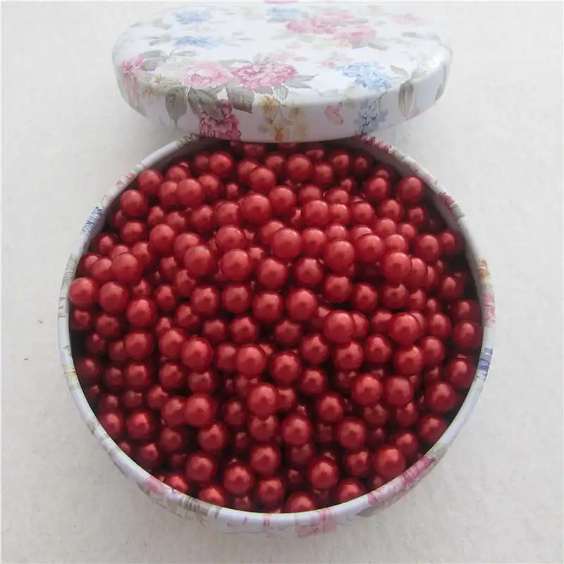 Новый красный без отверстий круглый искусственный пластиковый жемчуг бисер для