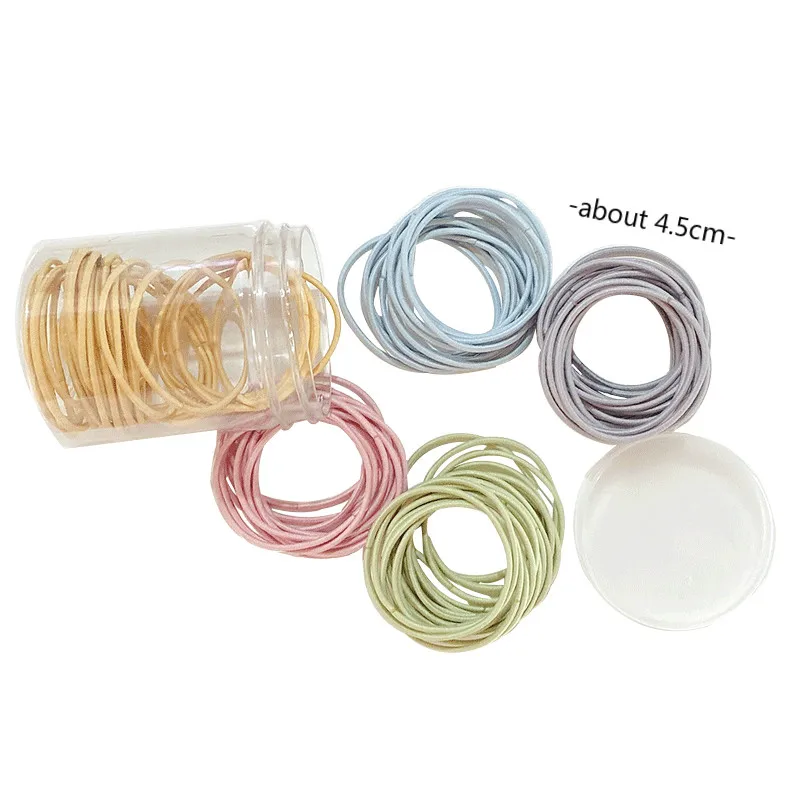 

100 Pcs/Box Children Baby Cute Solid Soft Elastic Hair Bands Girls Colors Ponytail Holder Rubber Bands Kids Hair Accessories
