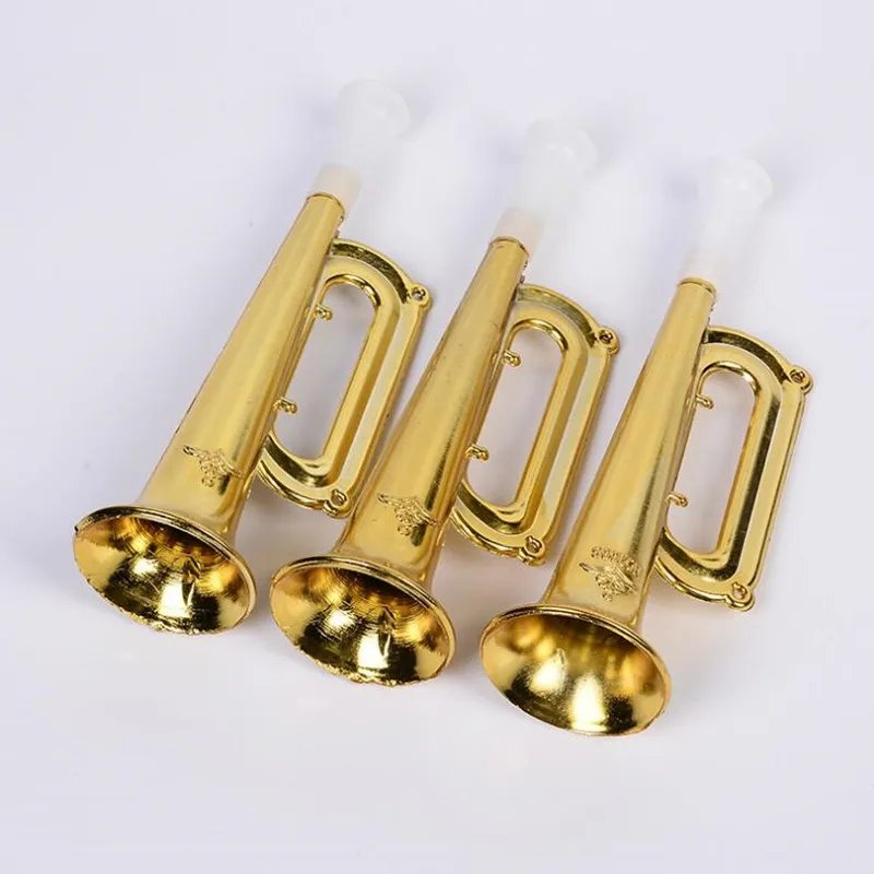 

Gold Horn Trumpet Children Boy Girl School Cheering Noise Maker Toys Party Gift Birthday Wedding