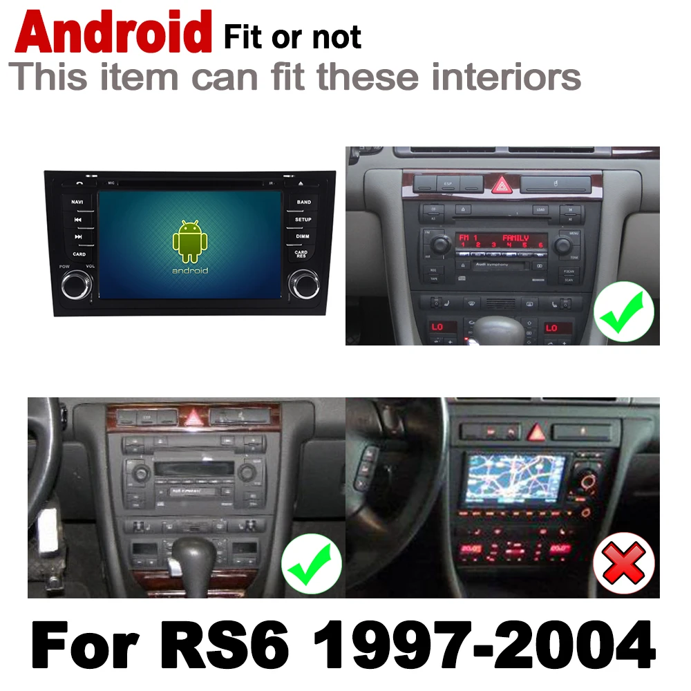 Автомобильный мультимедийный плеер с GPS навигацией радио Wi Fi IPS Android 2 DIN для Audi RS6 4B