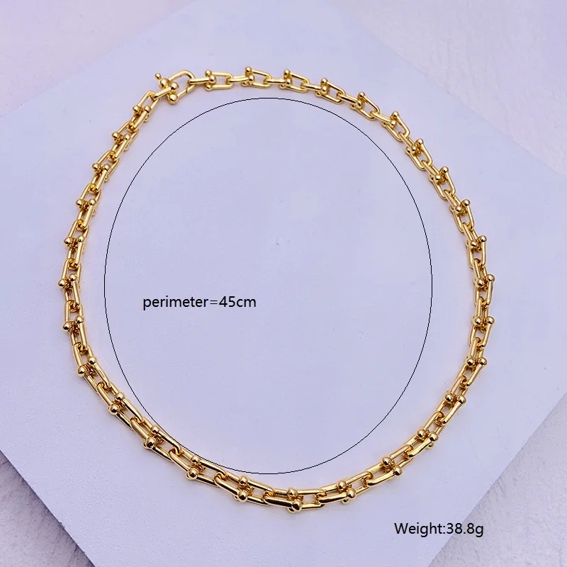 

Thick u-shaped chain necklace gold for women link choker necklace ins 2020