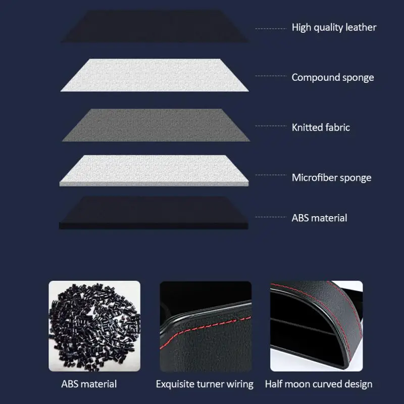 Автомобильный ящик для хранения слева/справа с зазубринами на сиденье