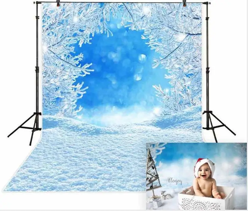 Фотофон HUAYI Рождество Зима фото фон для новорожденных дети Семейные портреты