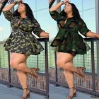 Женская уличная куртка с камуфляжным принтом, укороченная куртка с длинным рукавом и поясом, размера плюс, зима 2019