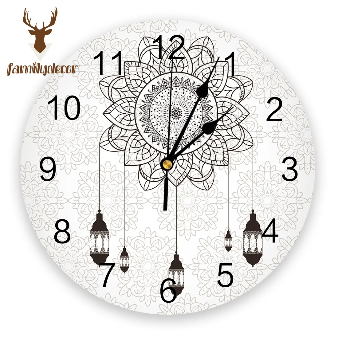 

Mandala Dream Catcher Printed PVC Wall Clock Modern Design Home Decor Bedroom Silent Oclock Watch Wall For Living Room