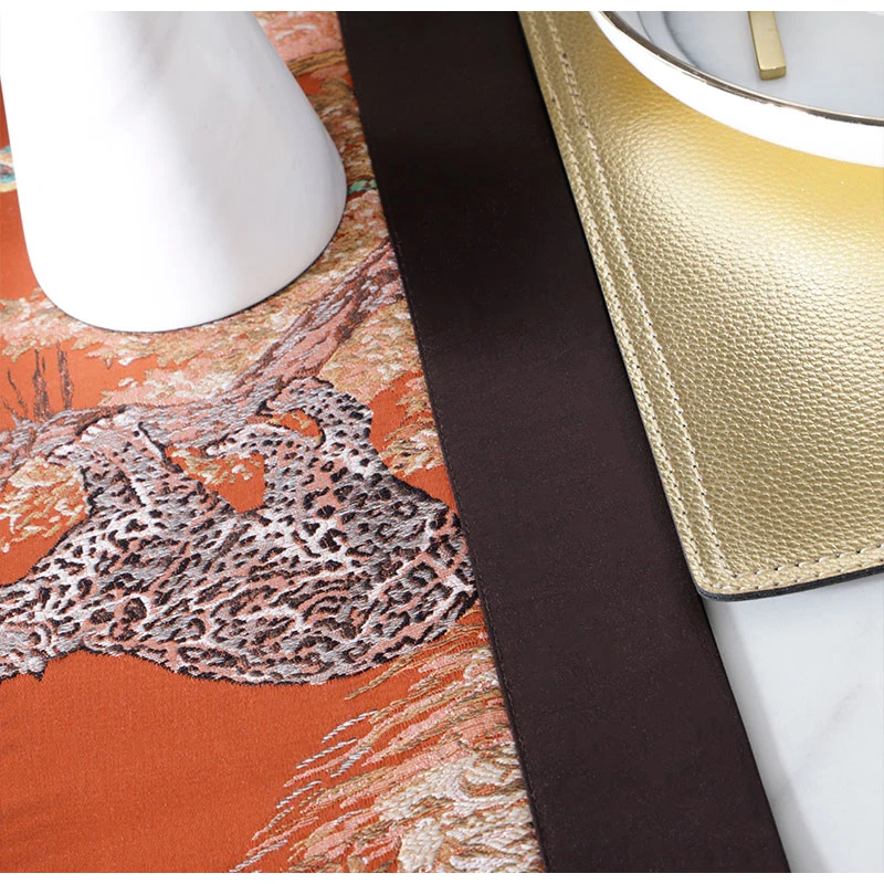 Diphylleia роскошные скатерти леопардовые тропические джунгли Животные Вышитые