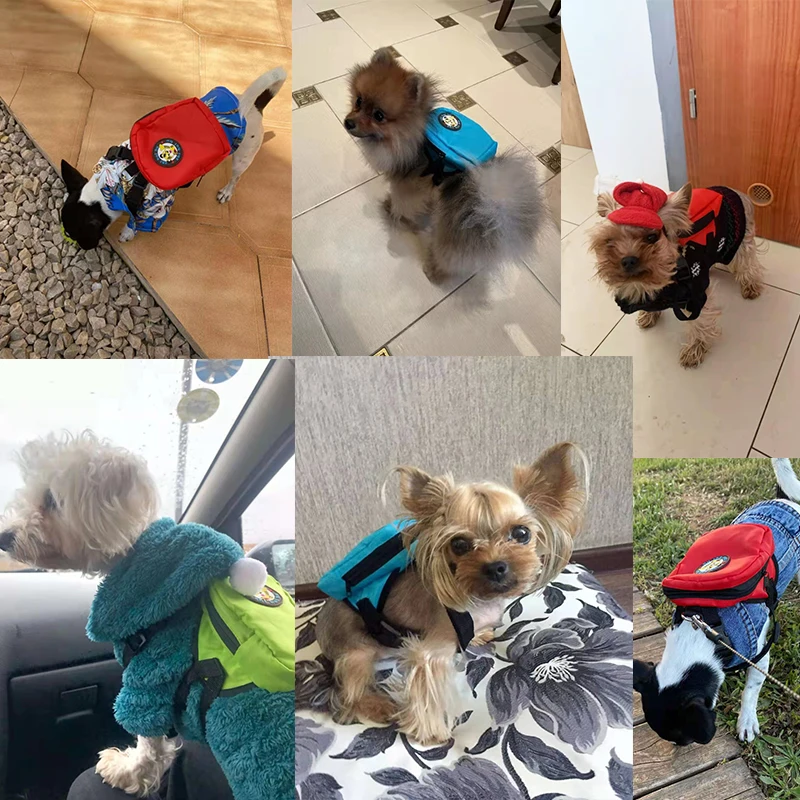

Nylon Multicolor Dog Backpack Convenient Environmentally Pet Cat Puppy Harness Bags with Leash Hiking Camping Outdoor Backpack