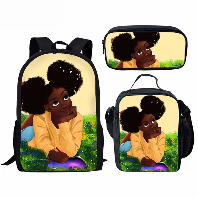 YQ4659CGK FORUDESIGNS/детские школьные сумки для детей, черная девочка, волшебная афро леди, с принтом, школьная сумка для подростков, сумка для книг на плечо, Mochila - Цвет: YQ4659CGK