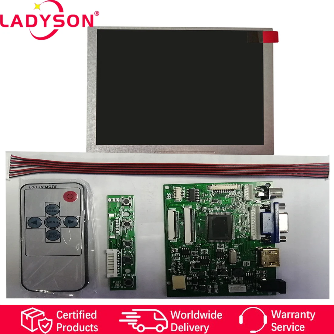 Новый комплект мониторов HDMI + VGA 2AV плата управления с 640x480 5-дюймовый Стандартный