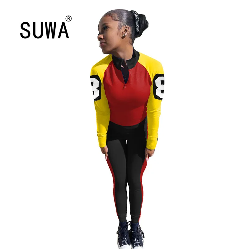 

Повседневный эластичный комплект из двух предметов для фитнеса, Женский комплект из двух предметов, разноцветные блестящие и облегающие ле...