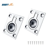 2pcs 4838mm stainless steel 316 boat deck hatch latch cabinet flush mount ring pull lift handle marine hardware accessories