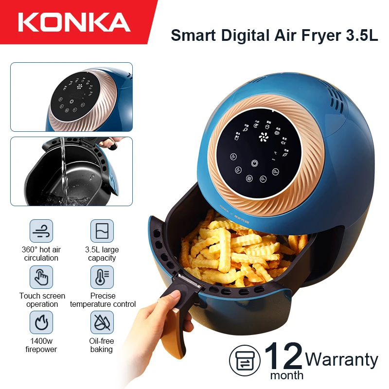 konka 35l fritadeira de ar eletrico automatico inteligente do agregado familiar multi