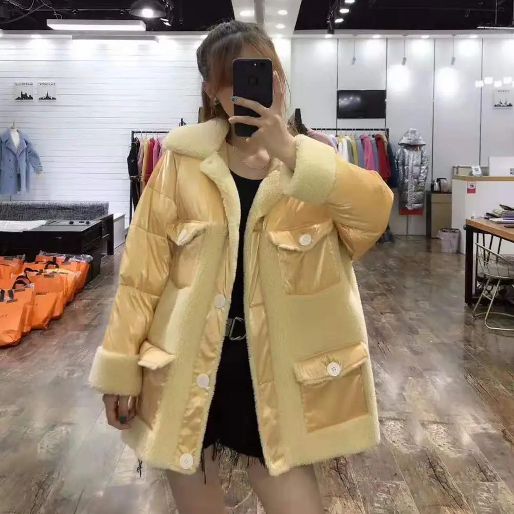 2 Abrigos mujer invierno, зимнее пальто для женщин, 90% белый пуховик из утиного пуха, пэтчворк, искусственный мех, настоящая цена, парка, плюс размер, одежда - Цвет: 2