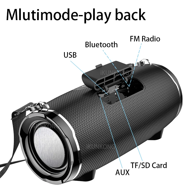 

Bluetooth Speaker 50W High Power Portable Column Speaker dual diaphragm stereo bass subwoofer portable USB TF FM Radio soundbox