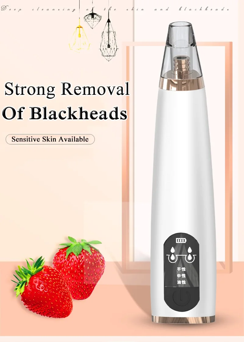 Blackhead Remover Acne Pore Cleaner Vacuum Electric Nose Face Deep Cleaner Pimple Remover Suction Facial Diamond Skin Care Tool