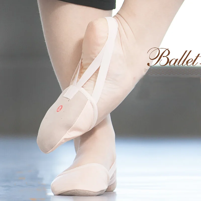USHINE-zapatos de media suela antideslizantes para mujer, calzado elástico suave para hacer ejercicio rítmico, gimnasia, Ballet, Yoga, danza del vientre, Punta puntiaguda