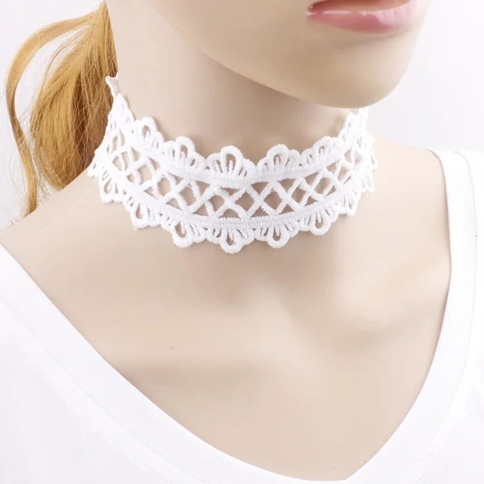 Модное кружевное цветочное ожерелье в готическом стиле черное подарки для